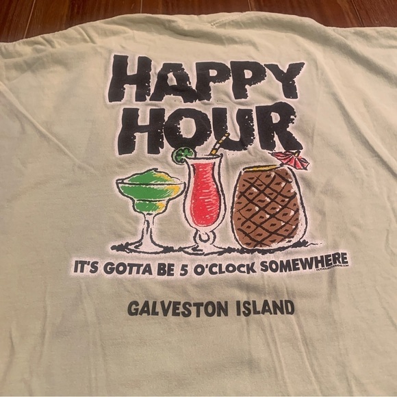 Vintage Men’s Authentic Pigment Happy Hour Party 5 O’clock Somewhere T-Shirt 2XL - Picture 2 of 7